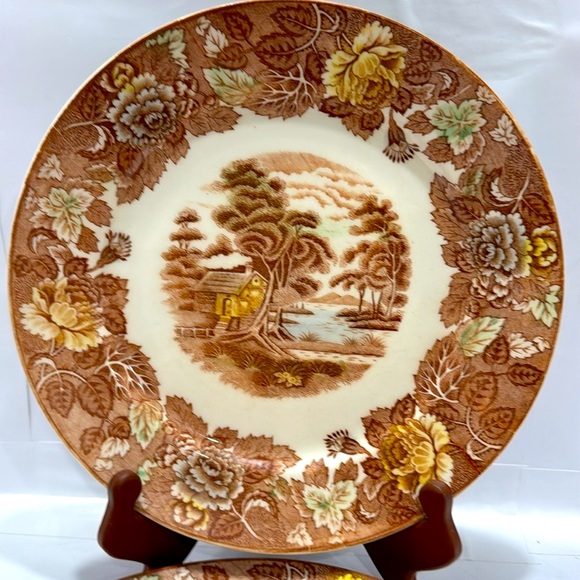 2pc Nasco Mountain Woodland Dinner Plate 10”. A2424. Made in Japan - Picture 9 of 9